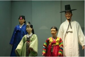 Commonly seen hanbok styles from the late Joseon era (1392–1897). Source: Wikimedia Commons. “Korean clothing-Hanbok-Joseon period-02.jpg.”